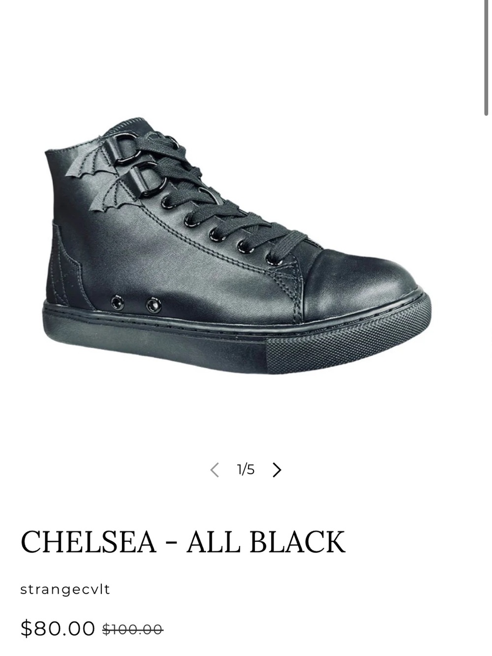 Strangecvlt Chelsea High-Top Sneakers - All Black